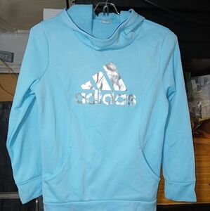 Adidas Blue Hoodie with Silver Logo